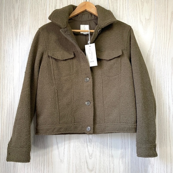 Joie Jackets & Blazers - Joie Olive Green Fleece Utility Jacket Size M NWT